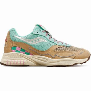 Men's Saucony 3D Grid Hurricane Earth Citizen Sneakers Turquoise / Grey | BQIKSTE-37