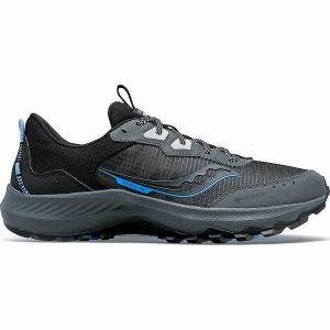 Men's Saucony Aura TR GTX Trail Running Shoes Grey / Black | TODHKRZ-30