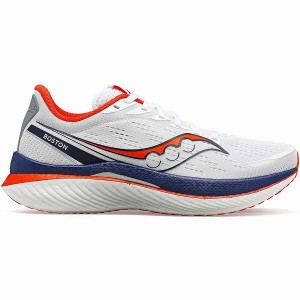 Men's Saucony Boston Endorphin Speed 3 Running Shoes White / Navy | WLQIJES-60