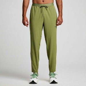 Men's Saucony Boston Woven Pants Khaki | HFSDNBQ-67