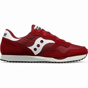 Men's Saucony DXN Trainer Sneakers Burgundy / White | TIAPRFJ-94