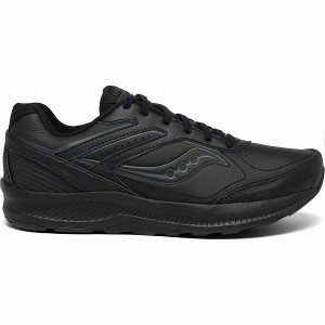 Men's Saucony Echelon Walker 3 Extra Wide Walking Shoes Black | YGVQRTF-45