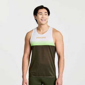 Men's Saucony Elite Singlet Tank Top Umbra | JBDMOXY-70