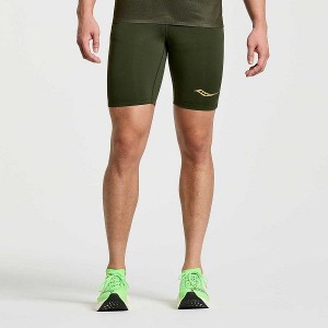 Men's Saucony Elite Tight Shorts Umbra | YRLFQDV-49