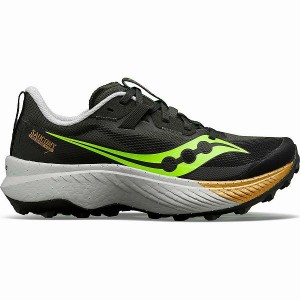 Men's Saucony Endorphin Edge Trail Running Shoes Umbra / Slime | SKCBADL-97