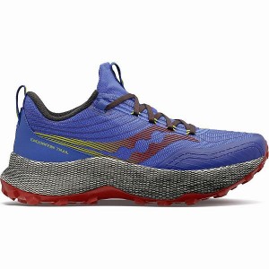 Men's Saucony Endorphin Trail Trail Running Shoes Blue / Brown | RFDUTSM-89