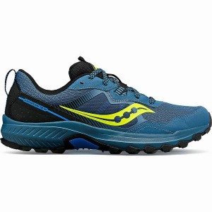 Men's Saucony Excursion TR16 Trail Running Shoes Blue / Black | GVRBMCX-09