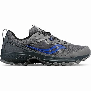 Men's Saucony Excursion TR16 Trail Running Shoes Grey / Blue | YFRAMJK-08