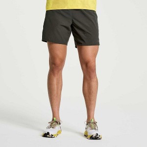 Men's Saucony Explorer Utility 6" Shorts Dark Green | RDMHTPJ-56