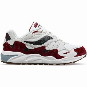 Men's Saucony Grid Shadow 2 Sneakers Cream / Red | OLHYGRE-24