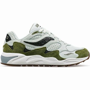 Men's Saucony Grid Shadow 2 Sneakers Green / Green | AKQPORN-76