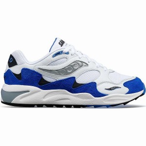 Men's Saucony Grid Shadow 2 Sneakers White / Blue | UNMAPBF-07