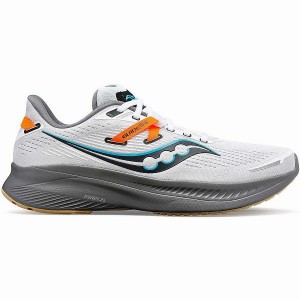 Men's Saucony Guide 16 Running Shoes White / Grey | ZHVMOJT-42