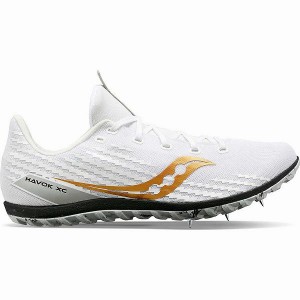 Men's Saucony Havok XC 3 Spike Spikes Shoes White | VXKTDYW-29