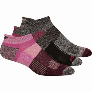 Men's Saucony Inferno No Show Tab 3-Pack Socks Pink | VGQXYBZ-52