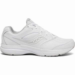 Men's Saucony Integrity Walker 3 Wide Walking Shoes White | BSVTAWJ-84