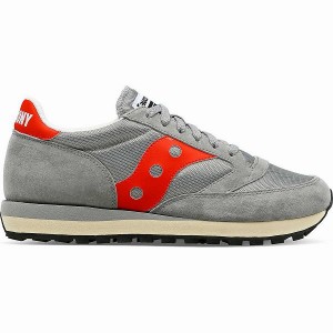 Men's Saucony Jazz 81 Sneakers Grey / Red | HFCGRDB-17