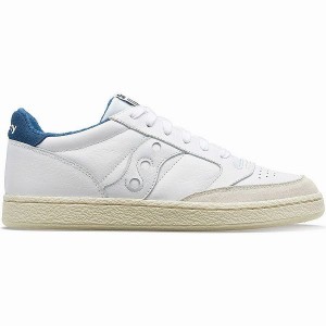 Men's Saucony Jazz Court Athletic Sneakers White / Blue | FLTXHVY-79