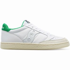 Men's Saucony Jazz Court Athletic Sneakers White / Green | XBONUIT-85