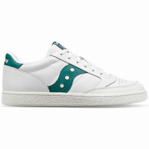 Men's Saucony Jazz Court PU Sneakers White / Green | LQKTMJB-75