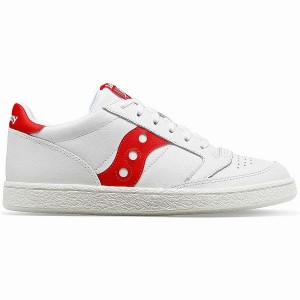 Men's Saucony Jazz Court PU Sneakers White / Red | ZXMPLGW-43