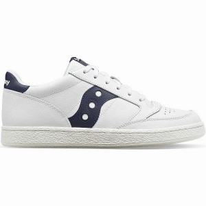 Men's Saucony Jazz Court PU Sneakers White / Navy | DBGXZPS-72