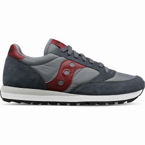 Men's Saucony Jazz Original Sneakers Grey / Dark Red | QVAFUKH-30