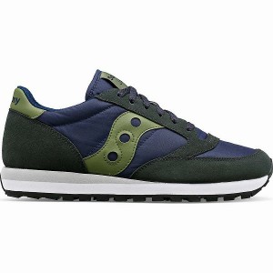 Men's Saucony Jazz Original Sneakers Navy / Green | RKBMQOS-61