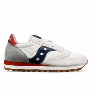 Men's Saucony Jazz Original Stonewash Sneakers White / Navy | VPRDIYJ-57