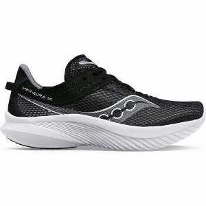 Men's Saucony Kinvara 14 Wide Running Shoes Black / White | EVNUWAF-68