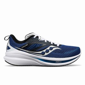 Men's Saucony Omni 22 Wide Running Shoes Bule / White | QNJXTFV-09