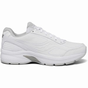 Men's Saucony Omni Walker 3 Wide Walking Shoes White | RZNPAKV-13