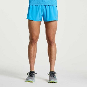 Men's Saucony Outpace 2.5" Split Shorts AZURE | URFXVAZ-87