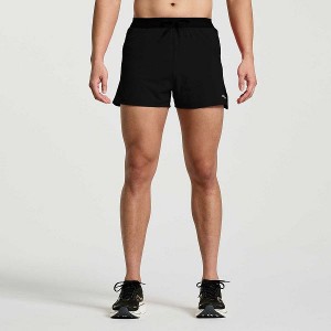 Men's Saucony Outpace 3" Shorts Black | VURSBJQ-13