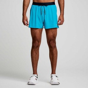 Men's Saucony Outpace 3" Shorts Blue | JKDGRQT-94