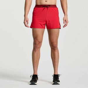 Men's Saucony Outpace 3" Shorts Red | JGKOLFV-60