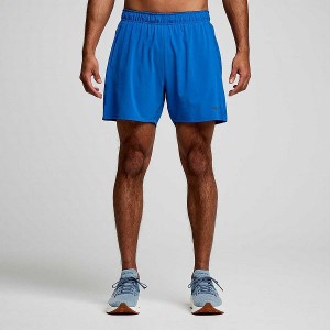 Men's Saucony Outpace 5" Shorts Blue | WEPZQSA-27