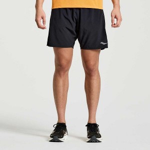 Men's Saucony Outpace 7" Shorts Black | IGYSZDT-61