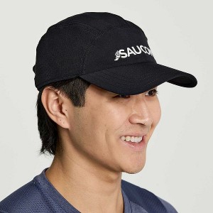 Men's Saucony Outpace Hats Black | YEIWCTN-59