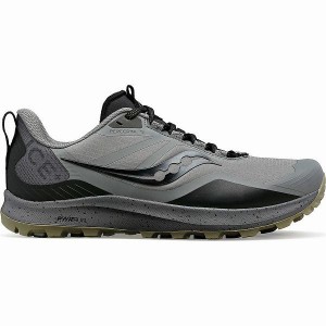 Men's Saucony Peregrine ICE+ 3 Running Shoes Grey / Black | BPSWGQN-60