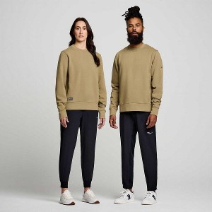 Men's Saucony Recovery Crew Sweatshirt Coffee | BKYECXD-25