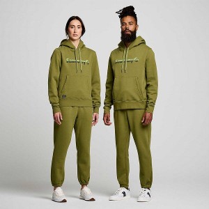 Men's Saucony Recovery Hoody Hoodie Khaki | JLBEUVT-79