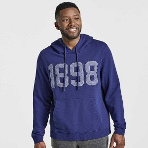 Men's Saucony Rested Hoodie Navy | QBEMCNY-01