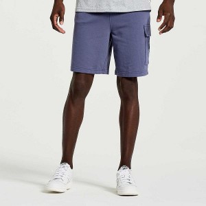 Men's Saucony Rested Sweat Shorts Blue | SQBKAFT-50