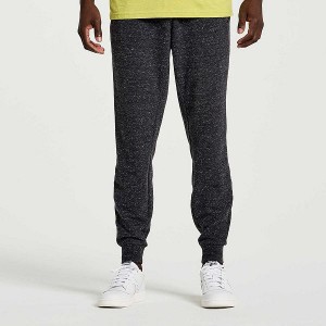 Men's Saucony Rested Sweatpants Black | IFNVHJZ-05