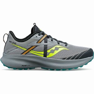 Men's Saucony Ride 15 TR Trail Running Shoes Grey / Yellow | MXBZYQO-14