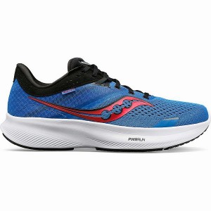 Men's Saucony Ride 16 Wide Running Shoes Blue / Black | CADRHGF-78