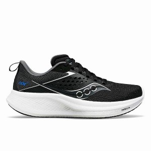 Men's Saucony Ride 17 Running Shoes Black / White | NFIMERP-56