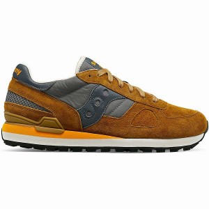 Men's Saucony Shadow Original Premium Sneakers Brown / Grey | XUIDWJO-63