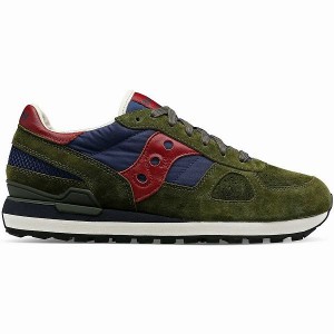 Men's Saucony Shadow Original Premium Sneakers Olive / Navy | BUHQOJN-06